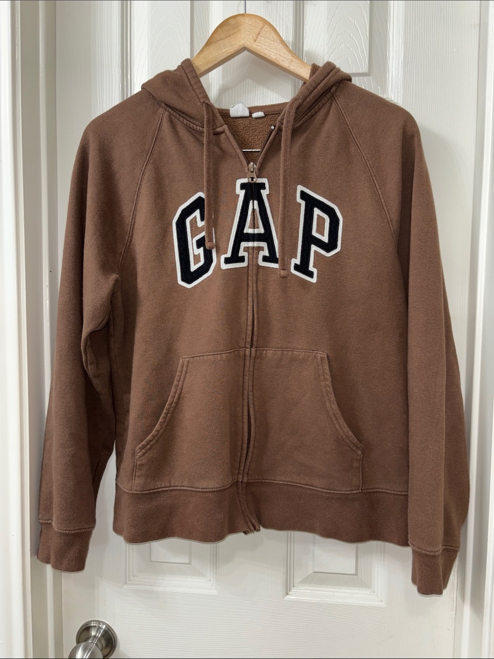 GAP Brown Hooded Zip-Up Sweatshirt with Logo